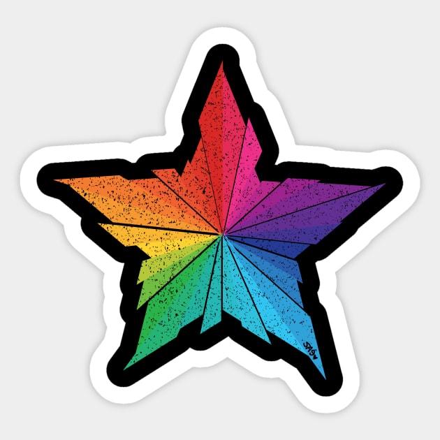 Rainbow Star Leaf Sticker by meownarchy